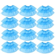WASHWEPE Shoe Covers Blue Polyethylene for Shoes Home Use 100Pack 13*6In